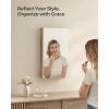 imageSONGMICS Mirror Jewelry Cabinet Armoire with Builtin LED Lights Wall or Door Mounted Jewelry Storage Organizer 38 x 146 x 264 Inches Hanging Mirror Cabinet Gift Idea White UJJC050W01Camel Brown