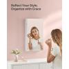 imageSONGMICS Mirror Jewelry Cabinet Armoire with Builtin LED Lights Wall or Door Mounted Jewelry Storage Organizer 38 x 146 x 264 Inches Hanging Mirror Cabinet Gift Idea White UJJC050W01White