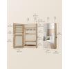 imageSONGMICS Mirror Jewelry Cabinet Armoire with Builtin LED Lights Wall or Door Mounted Jewelry Storage Organizer 38 x 146 x 264 Inches Hanging Mirror Cabinet Gift Idea White UJJC050W01Camel Brown