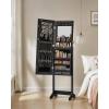 imageSONGMICS Mirror Jewelry Cabinet Standing Armoire Organizer Jewelry Storage with FullLength Frameless LED Lights Builtin Makeup Mirror 2 Drawers Lockable White UJJC023W01Black