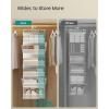imageSONGMICS Set of 2 Hanging Closet Organizers 6Tier Fabric Storage Shelf Separable Closet Hanging Shelf with Side Pockets Foldable Metal Hooks and Bamboo Inserts Dove Gray URCH008G01Cloud White