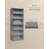imageSONGMICS Set of 2 Hanging Closet Organizers 6Tier Fabric Storage Shelf Separable Closet Hanging Shelf with Side Pockets Foldable Metal Hooks and Bamboo Inserts Dove Gray URCH008G01Dove Gray