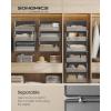 imageSONGMICS Set of 2 Hanging Closet Organizers 6Tier Fabric Storage Shelf Separable Closet Hanging Shelf with Side Pockets Foldable Metal Hooks and Bamboo Inserts Dove Gray URCH008G01Dove Gray
