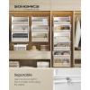 imageSONGMICS Set of 2 Hanging Closet Organizers 6Tier Fabric Storage Shelf Separable Closet Hanging Shelf with Side Pockets Foldable Metal Hooks and Bamboo Inserts Dove Gray URCH008G01Cloud White