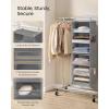 imageSONGMICS Set of 2 Hanging Closet Organizers 6Tier Fabric Storage Shelf Separable Closet Hanging Shelf with Side Pockets Foldable Metal Hooks and Bamboo Inserts Dove Gray URCH008G01Dove Gray