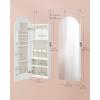 imageSONGMICS Wide Jewelry Organizer LED Jewelry Cabinet WallDoor Mounted Arched Mirror with Storage Lockable Rounded Corner Interior Mirror Gift for Mom 39 x 165 x 425 Inches Cloud WhiteCloud White
