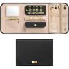 imageSONGMICS HOME Travel Jewelry Case Jewelry Organizer Box with Mirror Jewelry Pouch Woven Embossed PU Leather Hard Shell Large Capacity Gift Idea Ink Black UJBC204B01Ink Black