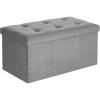 imageSONGMICS MAZIE Collection  30 Inches Ottoman Storage Bench 21 Gal Folding Chest with Breathable LinenLook Fabric Load up to 660 lb for Entryway Living Room Bedroom Light Gray ULSF001G02Light Gray