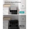 imageSONGMICS 13Gallon Dual Kitchen Trash Can 53 and 8 Gallon Compartments Garbage Can with Wing Lids Stainless Steel Soft Close Inner Buckets Metallic Silver ULTB570E50Ink Black  Metallic Silver