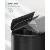 imageSONGMICS 13Gallon Dual Kitchen Trash Can 53 and 8 Gallon Compartments Garbage Can with Wing Lids Stainless Steel Soft Close Inner Buckets Metallic Silver ULTB570E50Ink Black  Metallic Silver