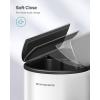 imageSONGMICS 13Gallon Dual Kitchen Trash Can 53 and 8 Gallon Compartments Garbage Can with Wing Lids Stainless Steel Soft Close Inner Buckets Metallic Silver ULTB570E50Cloud White  Metallic Silver