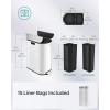 imageSONGMICS 13Gallon Dual Kitchen Trash Can 53 and 8 Gallon Compartments Garbage Can with Wing Lids Stainless Steel Soft Close Inner Buckets Metallic Silver ULTB570E50Cloud White  Metallic Silver