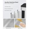 imageSONGMICS Hanging Trash Can 21Gallon 8 L Small Kitchen Garbage Can with Lid Cabinet Door Hanging or WallMounted with Hooks for Under Sink Bathrooms Metallic Silver ULTB810E08Metallic Silver