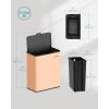 imageSONGMICS Hanging Trash Can 21Gallon 8 L Small Kitchen Garbage Can with Lid Cabinet Door Hanging or WallMounted with Hooks for Under Sink Bathrooms Metallic Silver ULTB810E08Peach Fuzz