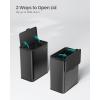 imageSONGMICS Hanging Trash Can 21Gallon 8 L Small Kitchen Garbage Can with Lid Cabinet Door Hanging or WallMounted with Hooks for Under Sink Bathrooms Metallic Silver ULTB810E08Ink Black