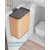 imageSONGMICS Hanging Trash Can 21Gallon 8 L Small Kitchen Garbage Can with Lid Cabinet Door Hanging or WallMounted with Hooks for Under Sink Bathrooms Metallic Silver ULTB810E08Peach Fuzz