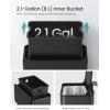 imageSONGMICS Hanging Trash Can 21Gallon 8 L Small Kitchen Garbage Can with Lid Cabinet Door Hanging or WallMounted with Hooks for Under Sink Bathrooms Metallic Silver ULTB810E08Ink Black