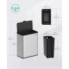 imageSONGMICS Hanging Trash Can 21Gallon 8 L Small Kitchen Garbage Can with Lid Cabinet Door Hanging or WallMounted with Hooks for Under Sink Bathrooms Metallic Silver ULTB810E08Metallic Silver