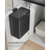 imageSONGMICS Hanging Trash Can 21Gallon 8 L Small Kitchen Garbage Can with Lid Cabinet Door Hanging or WallMounted with Hooks for Under Sink Bathrooms Metallic Silver ULTB810E08Ink Black