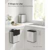 imageSONGMICS Hanging Trash Can 21Gallon 8 L Small Kitchen Garbage Can with Lid Cabinet Door Hanging or WallMounted with Hooks for Under Sink Bathrooms Metallic Silver ULTB810E08Metallic Silver