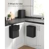 imageSONGMICS Hanging Trash Can 21Gallon 8 L Small Kitchen Garbage Can with Lid Cabinet Door Hanging or WallMounted with Hooks for Under Sink Bathrooms Metallic Silver ULTB810E08Ink Black