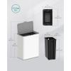 imageSONGMICS Hanging Trash Can 21Gallon 8 L Small Kitchen Garbage Can with Lid Cabinet Door Hanging or WallMounted with Hooks for Under Sink Bathrooms Metallic Silver ULTB810E08Cloud White