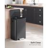 imageSONGMICS Kitchen Trash Can 105Gallon 40L Garbage Can with Lid and Wide Foot Pedal Soft Close and Stays Open Silver ULTB541E40Black