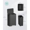 imageSONGMICS Kitchen Trash Can 105Gallon 40L Garbage Can with Lid and Wide Foot Pedal Soft Close and Stays Open Silver ULTB541E40Black