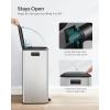 imageSONGMICS Kitchen Trash Can 105Gallon 40L Garbage Can with Lid and Wide Foot Pedal Soft Close and Stays Open Silver ULTB541E40Silver