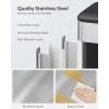 imageSONGMICS Kitchen Trash Can 105Gallon 40L Garbage Can with Lid and Wide Foot Pedal Soft Close and Stays Open Silver ULTB541E40Silver