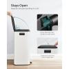 imageSONGMICS Kitchen Trash Can 105Gallon 40L Garbage Can with Lid and Wide Foot Pedal Soft Close and Stays Open Silver ULTB541E40White
