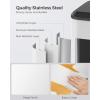 imageSONGMICS Kitchen Trash Can 105Gallon 40L Garbage Can with Lid and Wide Foot Pedal Soft Close and Stays Open Silver ULTB541E40White