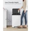 imageSONGMICS Kitchen Trash Can 105Gallon 40L Garbage Can with Lid and Wide Foot Pedal Soft Close and Stays Open Silver ULTB541E40White