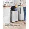 imageSONGMICS Motion Sensor Trash Can 13 Gallon Automatic Garbage Can with SoftClose Lid and Bag Retainer Ring Stainless Steel Touchless Kitchen Trash Bin 15 Trash Bags Included Silver ULTB610E50Metallic Silver