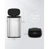 imageSONGMICS Motion Sensor Trash Can 13 Gallon Automatic Garbage Can with SoftClose Lid and Bag Retainer Ring Stainless Steel Touchless Kitchen Trash Bin 15 Trash Bags Included Silver ULTB610E50Metallic Silver