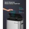 imageSONGMICS Motion Sensor Trash Can 13 Gallon Automatic Garbage Can with SoftClose Lid and Bag Retainer Ring Stainless Steel Touchless Kitchen Trash Bin 15 Trash Bags Included Silver ULTB610E50Silver