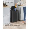 imageSONGMICS Motion Sensor Trash Can 13 Gallon Automatic Garbage Can with SoftClose Lid and Bag Retainer Ring Stainless Steel Touchless Kitchen Trash Bin 15 Trash Bags Included Silver ULTB610E50Ink Black