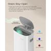 imageSONGMICS Motion Sensor Trash Can 13 Gallon Automatic Garbage Can with SoftClose Lid and Bag Retainer Ring Stainless Steel Touchless Kitchen Trash Bin 15 Trash Bags Included Silver ULTB610E50Cloud White