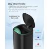 imageSONGMICS Motion Sensor Trash Can 13 Gallon Automatic Kitchen Garbage Can MultiColored Indicator Lights Ozone Odor Control StayOpen Lid Tall Stainless Steel White ULTB620W50Black