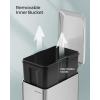imageSONGMICS Slim Trash Can 13Gallon 50 L Garbage Can for Narrow Spaces with SoftClose Lid Inner Bucket and Stepon Pedal Stainless Steel 15 Trash Bags Included Silver ULTB510E48Silver