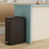 imageSONGMICS Slim Trash Can 13Gallon 50 L Garbage Can for Narrow Spaces with SoftClose Lid Inner Bucket and Stepon Pedal Stainless Steel 15 Trash Bags Included Silver ULTB510E48Black