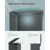 imageSONGMICS Slim Trash Can 13Gallon 50 L Garbage Can for Narrow Spaces with SoftClose Lid Inner Bucket and Stepon Pedal Stainless Steel 15 Trash Bags Included Silver ULTB510E48Charcoal Gray