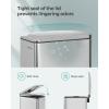 imageSONGMICS Slim Trash Can 13Gallon 50 L Garbage Can for Narrow Spaces with SoftClose Lid Inner Bucket and Stepon Pedal Stainless Steel 15 Trash Bags Included Silver ULTB510E48Silver