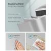 imageSONGMICS Slim Trash Can 13Gallon 50 L Garbage Can for Narrow Spaces with SoftClose Lid Inner Bucket and Stepon Pedal Stainless Steel 15 Trash Bags Included Silver ULTB510E48Silver
