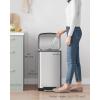 imageSONGMICS Trash Can 8 Gallon 30L Trash Bin with Lid and Inner Bucket Stainless Steel Garbage Can Soft Close Silver ULTB01LSilver