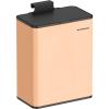 imageSONGMICS Hanging Trash Can 21Gallon 8 L Small Kitchen Garbage Can with Lid Cabinet Door Hanging or WallMounted with Hooks for Under Sink Bathrooms Metallic Silver ULTB810E08Peach Fuzz