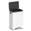 imageSONGMICS Kitchen Trash Can 105Gallon 40L Garbage Can with Lid and Wide Foot Pedal Soft Close and Stays Open Silver ULTB541E40White