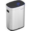 imageSONGMICS Motion Sensor Trash Can 13 Gallon Automatic Garbage Can with SoftClose Lid and Bag Retainer Ring Stainless Steel Touchless Kitchen Trash Bin 15 Trash Bags Included Silver ULTB610E50Metallic Silver