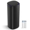 imageSONGMICS Motion Sensor Trash Can 13 Gallon Automatic Kitchen Garbage Can MultiColored Indicator Lights Ozone Odor Control StayOpen Lid Tall Stainless Steel White ULTB620W50Black
