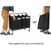 imageSONGMICS 4Bag Laundry Cart Sorter Rolling Laundry Basket Hamper with 4 Removable Bags Casters and Brakes Black URLS90HBlack